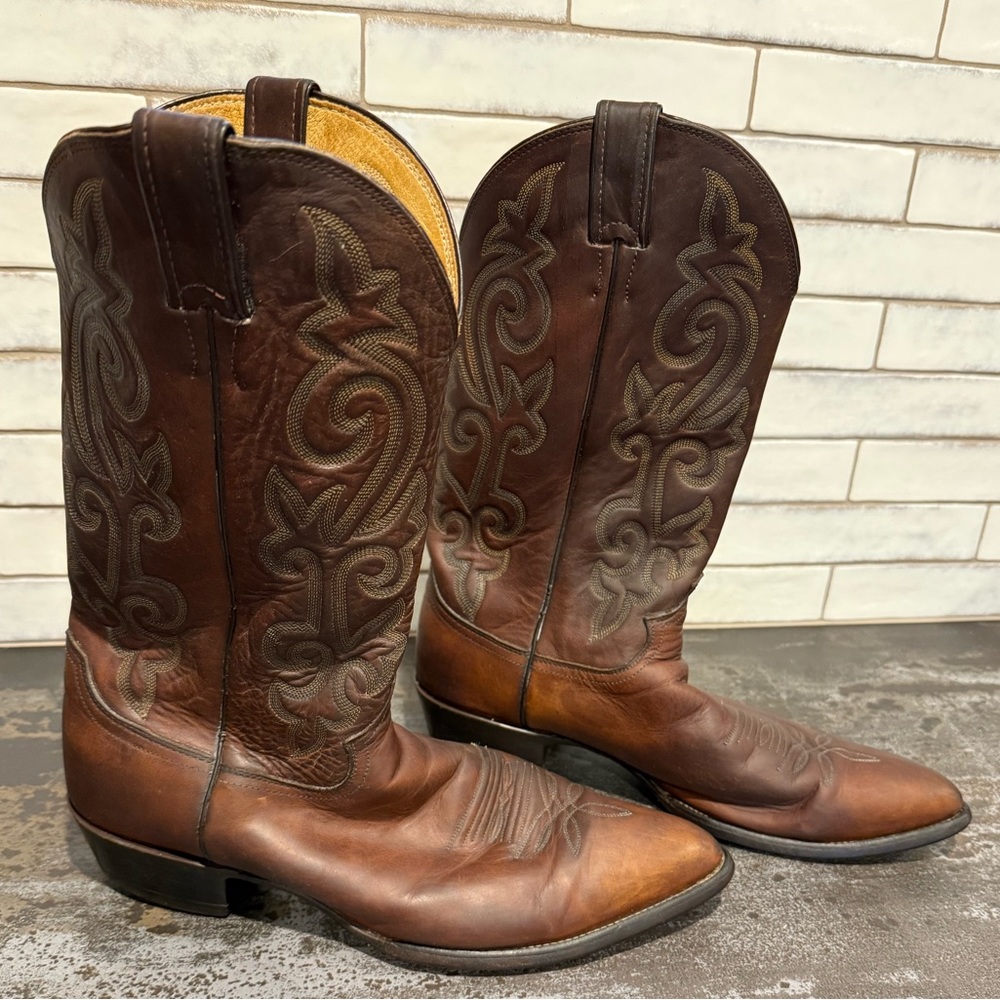 Vintage Justin 2252 Men’s Leather Cowboy Boots.  Made in USA.  Sz 11.5D, EUC - Picture 3 of 9